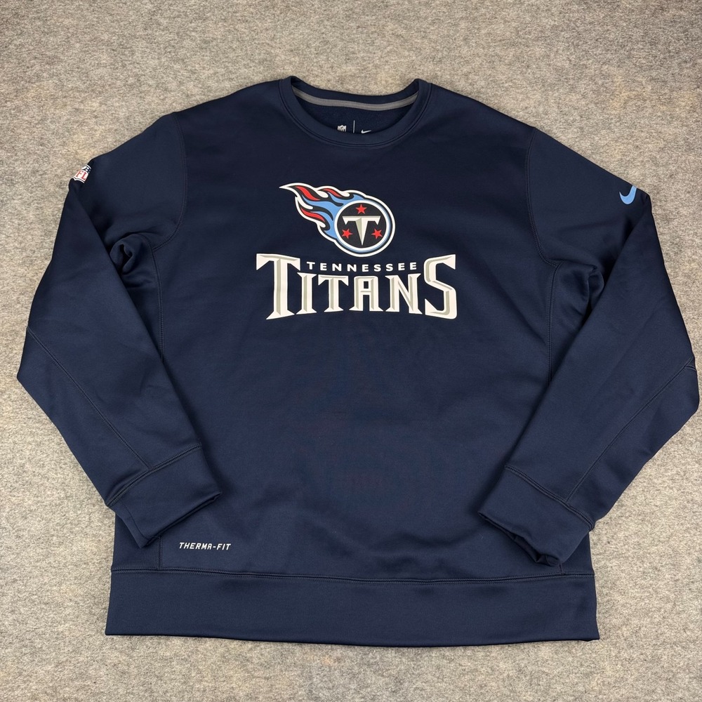 Nike Tennessee Titans‎ Fleece Sweatshirt Therma Fit Onfield Apparel Mens Large L